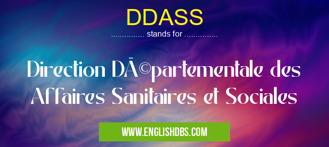DDASS means Direction Départementale des Affaires Sanitaires et Sociales DDASS