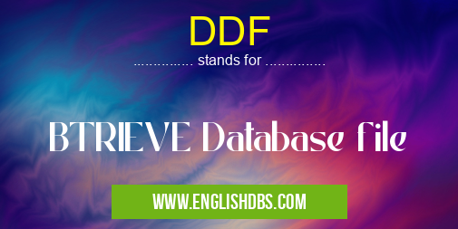 DDF means BTRIEVE Database file DDF