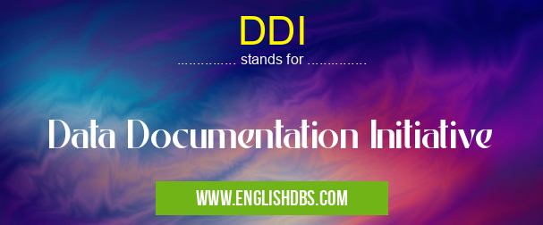 DDI means Data Documentation Initiative DDI