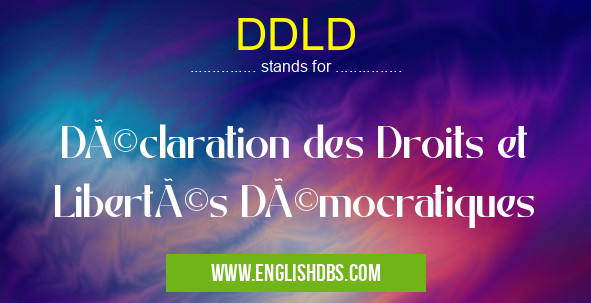 DDLD means Déclaration des Droits et Libertés Démocratiques DDLD