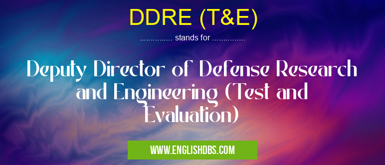 DDRE (T&E) means Deputy Director of Defense Research and Engineering (Test and Evaluation) DDRE (T&E)