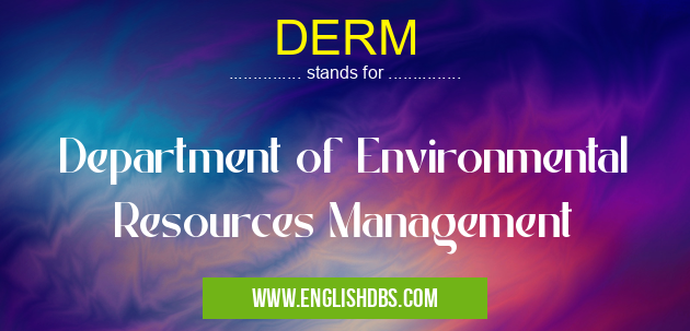 DERM means Department of Environmental Resources Management DERM