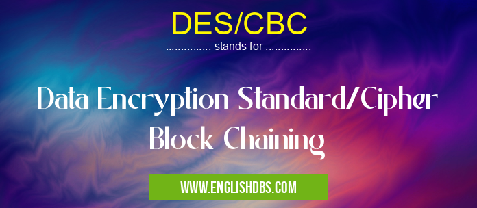 DES/CBC means Data Encryption Standard/Cipher Block Chaining DES/CBC