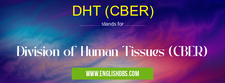 DHT (CBER) means Division of Human Tissues (CBER) DHT (CBER)