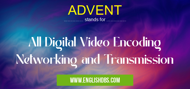 ADVENT means All Digital Video Encoding Networking and Transmission ADVENT
