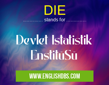 DIE means Devlet Istatistik EnstitüSü DIE