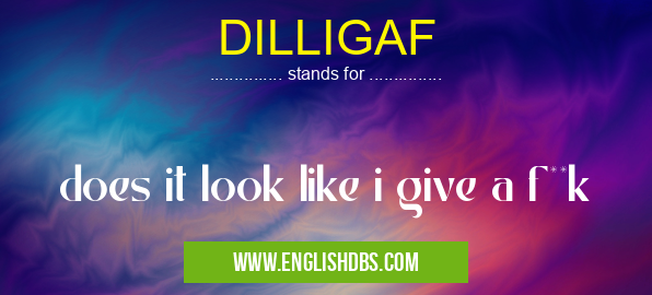 DILLIGAF means does it look like i give a f**k DILLIGAF