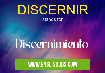 DISCERNIR means Discernimiento DISCERNIR