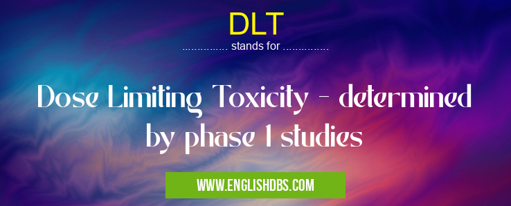 DLT means Dose Limiting Toxicity - determined by phase 1 studies DLT