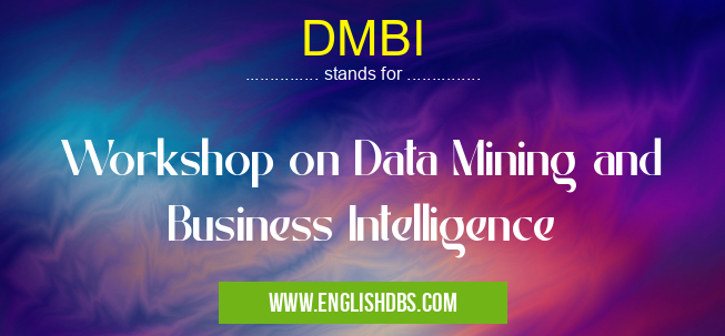 DMBI means Workshop on Data Mining and Business Intelligence DMBI