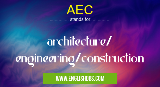 AEC means architecture/ engineering/construction AEC