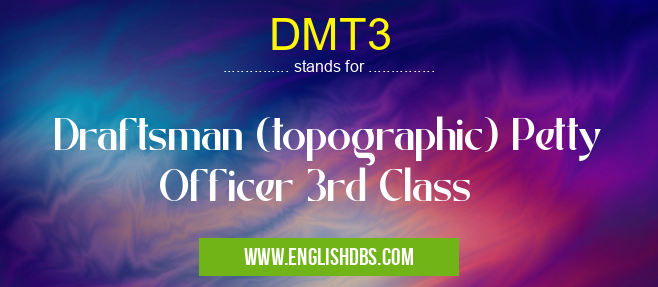 DMT3 means Draftsman (topographic) Petty Officer 3rd Class DMT3