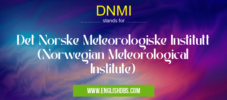 DNMI means Det Norske Meteorologiske Institutt (Norwegian Meteorological Institute) DNMI