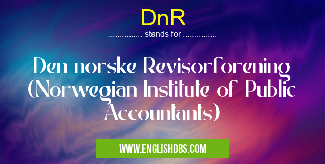DnR means Den norske Revisorforening (Norwegian Institute of Public Accountants) DnR