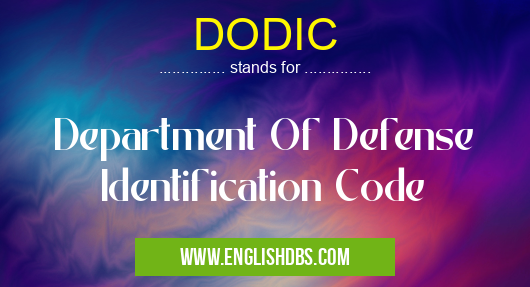 DODIC means Department Of Defense Identification Code DODIC