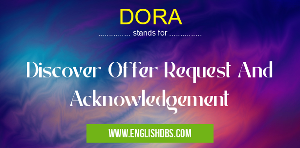 DORA means Discover Offer Request And Acknowledgement DORA
