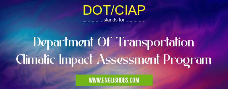 DOT/CIAP means Department Of Transportation Climatic Impact Assessment Program DOT/CIAP