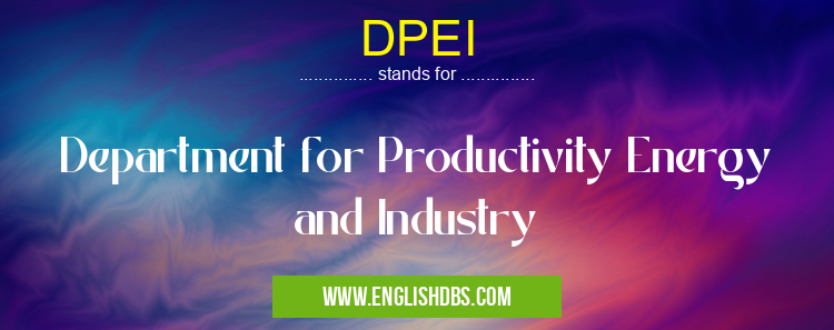 DPEI means Department for Productivity Energy and Industry DPEI