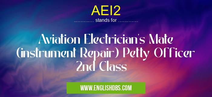 AEI2 means Aviation Electrician's Mate (instrument Repair) Petty Officer 2nd Class AEI2