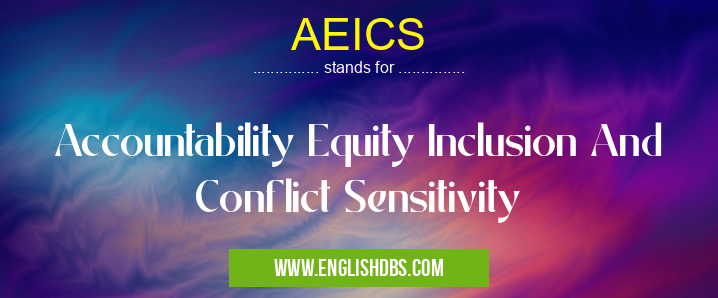 AEICS means Accountability Equity Inclusion And Conflict Sensitivity AEICS