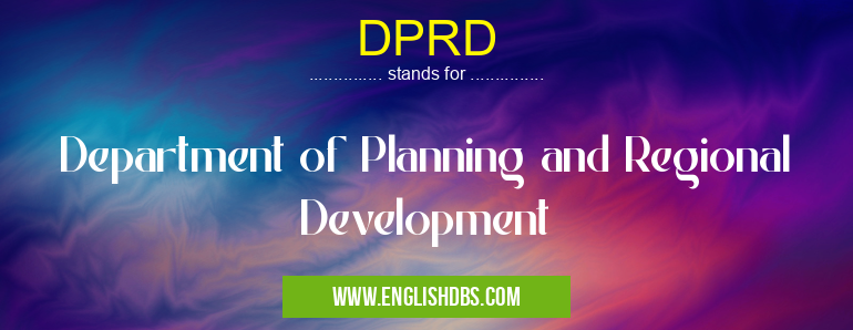 DPRD means Department of Planning and Regional Development DPRD