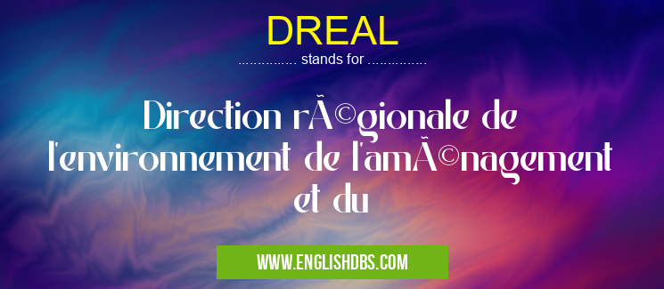 DREAL means Direction régionale de l'environnement de l'aménagement et du DREAL