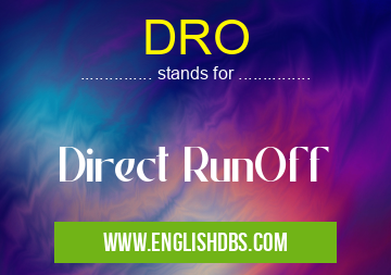 DRO means Direct RunOff DRO