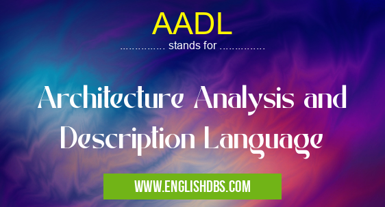 AADL means Architecture Analysis and Description Language AADL