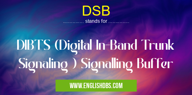 DSB means DIBTS (Digital In-Band Trunk Signaling ) Signalling Buffer DSB