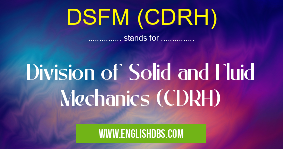 DSFM (CDRH) means Division of Solid and Fluid Mechanics (CDRH) DSFM (CDRH)