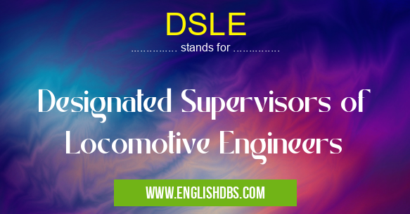 DSLE means Designated Supervisors of Locomotive Engineers DSLE