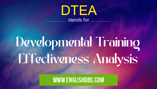 DTEA means Developmental Training Effectiveness Analysis DTEA