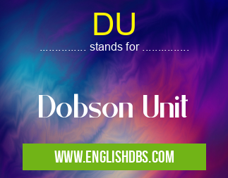 DU means Dobson Unit DU