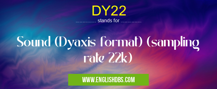 DY22 means Sound (Dyaxis format) (sampling rate 22k) DY22