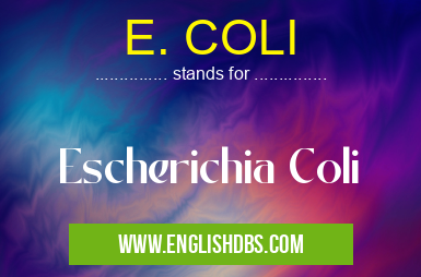 E. COLI means Escherichia Coli E. COLI
