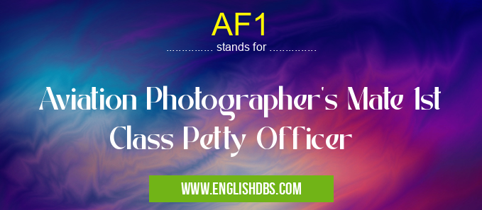 AF1 means Aviation Photographer's Mate 1st Class Petty Officer AF1