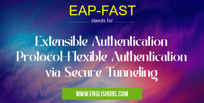 EAP-FAST means Extensible Authentication Protocol-Flexible Authentication via Secure Tunneling EAP-FAST