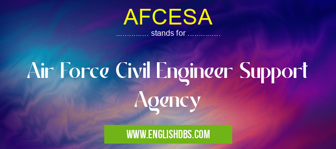 AFCESA means Air Force Civil Engineer Support Agency AFCESA
