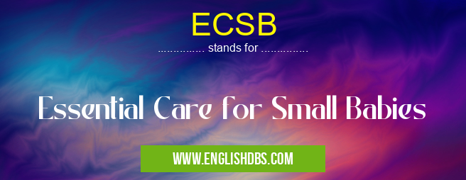 ECSB means Essential Care for Small Babies ECSB