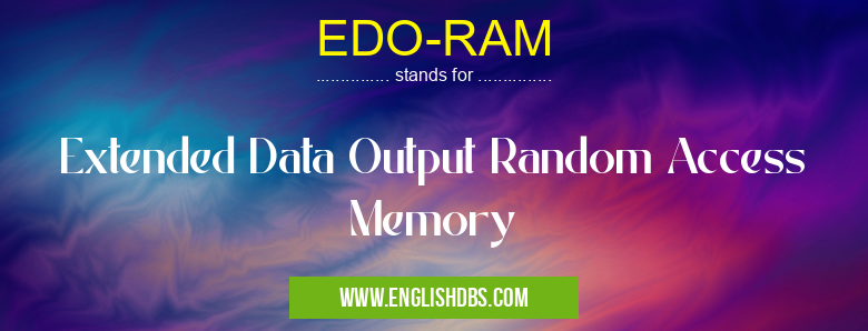 EDO-RAM means Extended Data Output Random Access Memory EDO-RAM