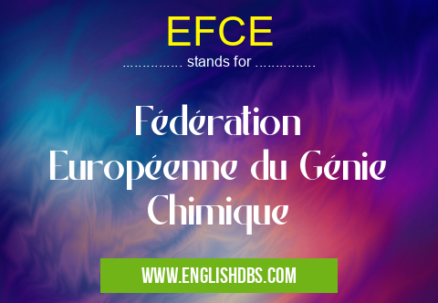 EFCE means Fédération Européenne du Génie Chimique EFCE