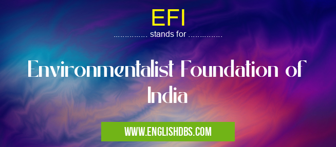 EFI means Environmentalist Foundation of India EFI