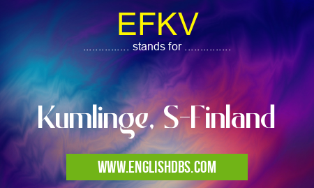 EFKV means Kumlinge, S-Finland EFKV