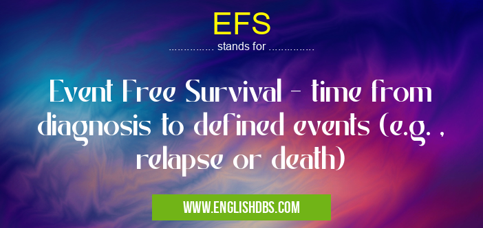 EFS means Event Free Survival - time from diagnosis to defined events (e.g. , relapse or death) EFS