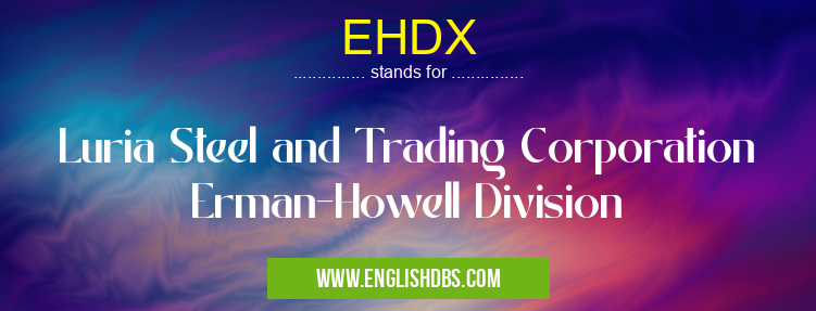 EHDX means Luria Steel and Trading Corporation Erman-Howell Division EHDX