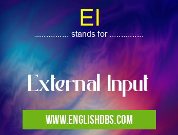 EI means External Input EI