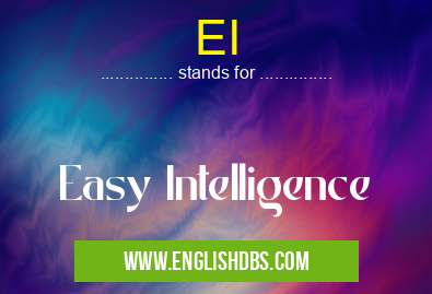 EI means Easy Intelligence EI