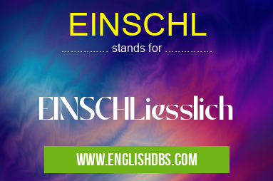 EINSCHL means EINSCHLiesslich EINSCHL