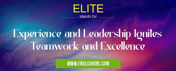 ELITE means Experience and Leadership Ignites Teamwork and Excellence ELITE