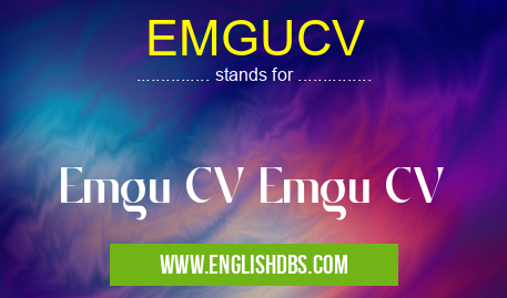 EMGUCV means Emgu CV Emgu CV EMGUCV